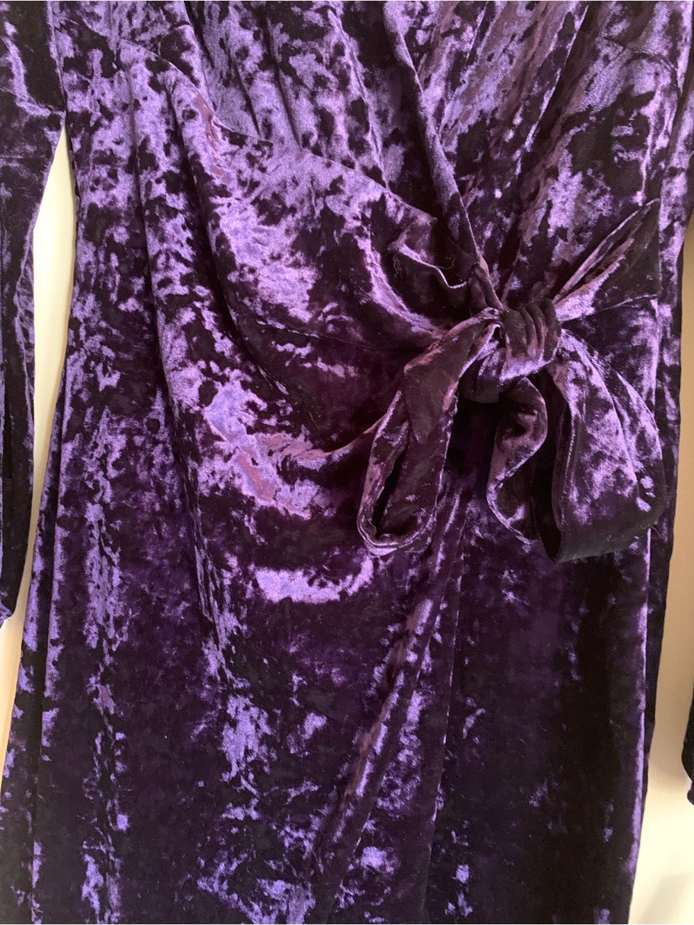Lauren Ralph Lauren NWT New Purple Velvet Wrap Dress Long Sleeve Women Size 8 - Picture 4 of 5